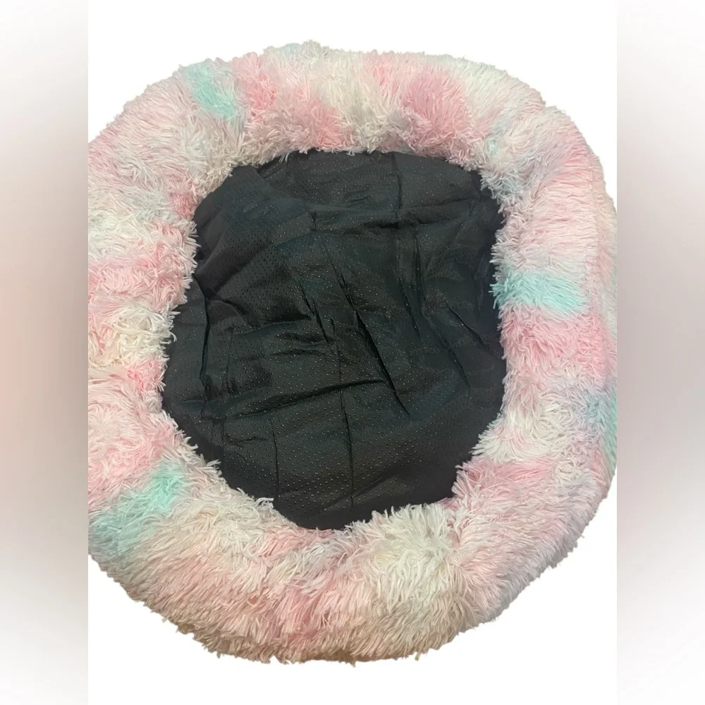 Western Home Pet Dog Cat Fluffy Faux Fur Round Cushion Bed
